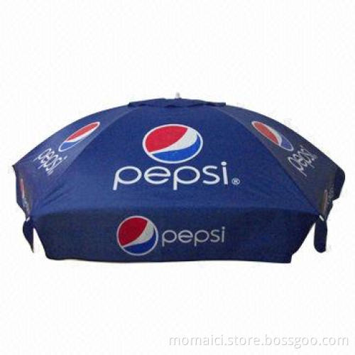 36-inch x 8K Manual Open Beach Umbrella with 420D Oxford Fabric, White Plastic Tops and Tips